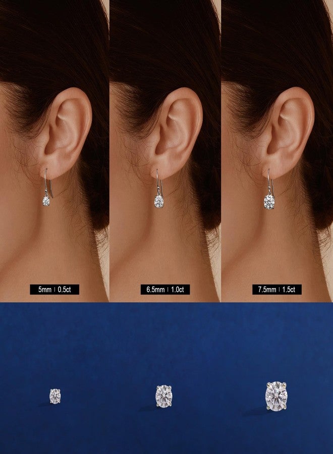 MOOSEA 2ct Round Moissanite Earrings for Women, 925 Sterling Silver Moissanite Hook Earring for Women, Dangle Earring, Anniversary Birthday Gifts for Wife Mom Girlfriend Jewelry Gifts Bridal Earrings - Image 5
